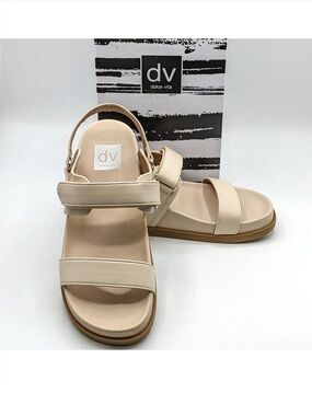 women's yossi lace mesh slide dress sandals DV by Dolce Vita Yossi - Ivory Pearl Slide Sandals - High Heels